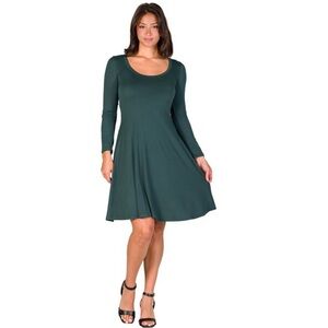 Elegant Green Long Sleeve Dress